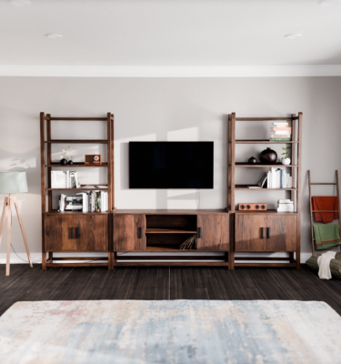 Modern Walnut TV Console Table